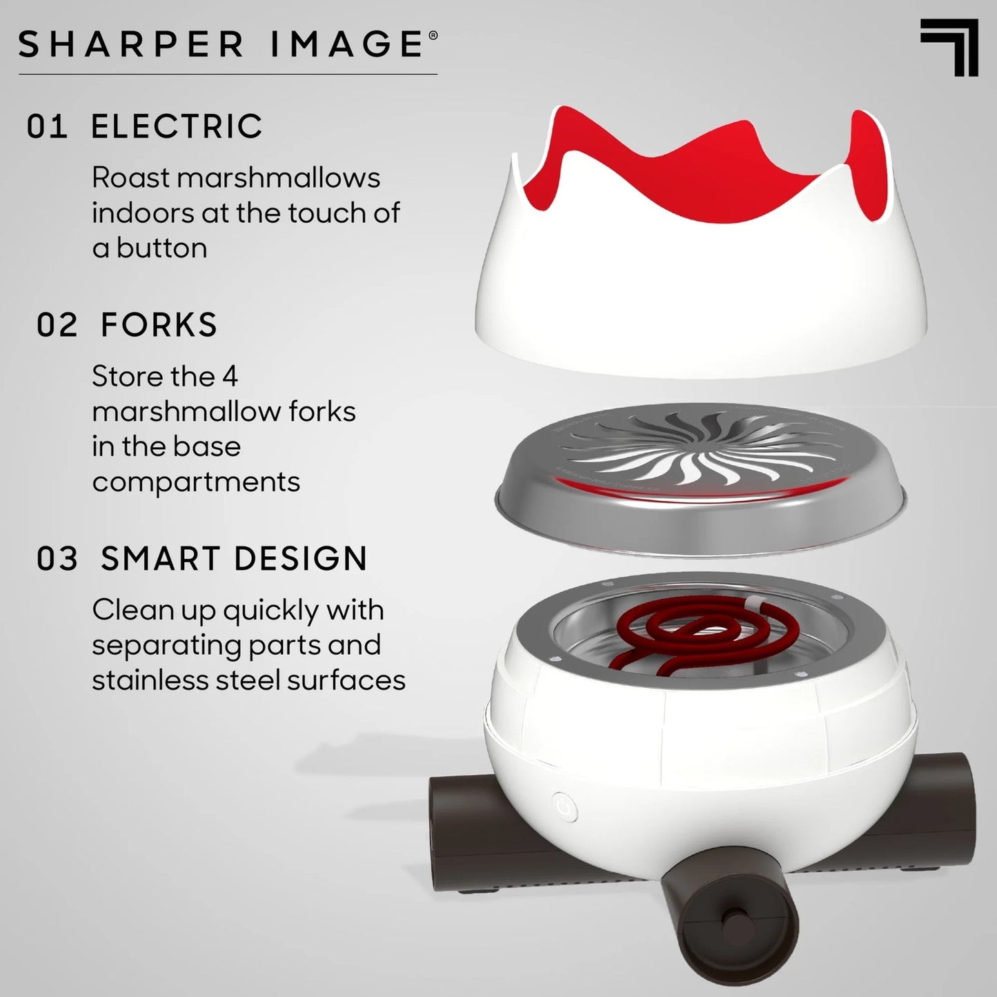 Sharper Image Flameless Marshmallow Roaster White