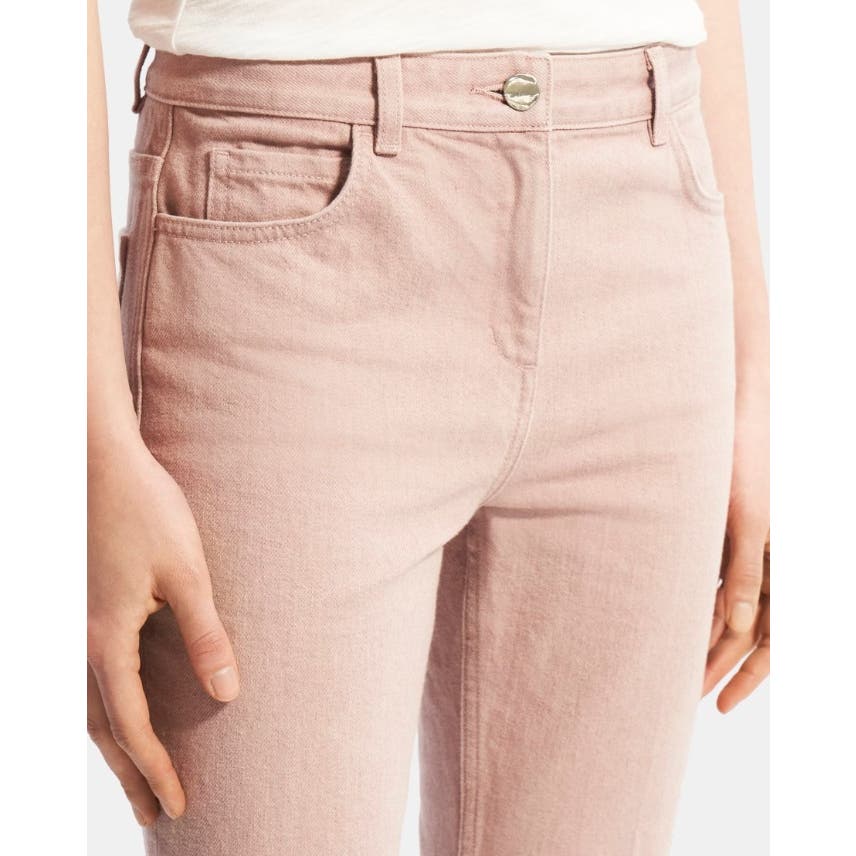 Theory Ladies 5-Pocket Flare Jean in Dyed Denim Blush