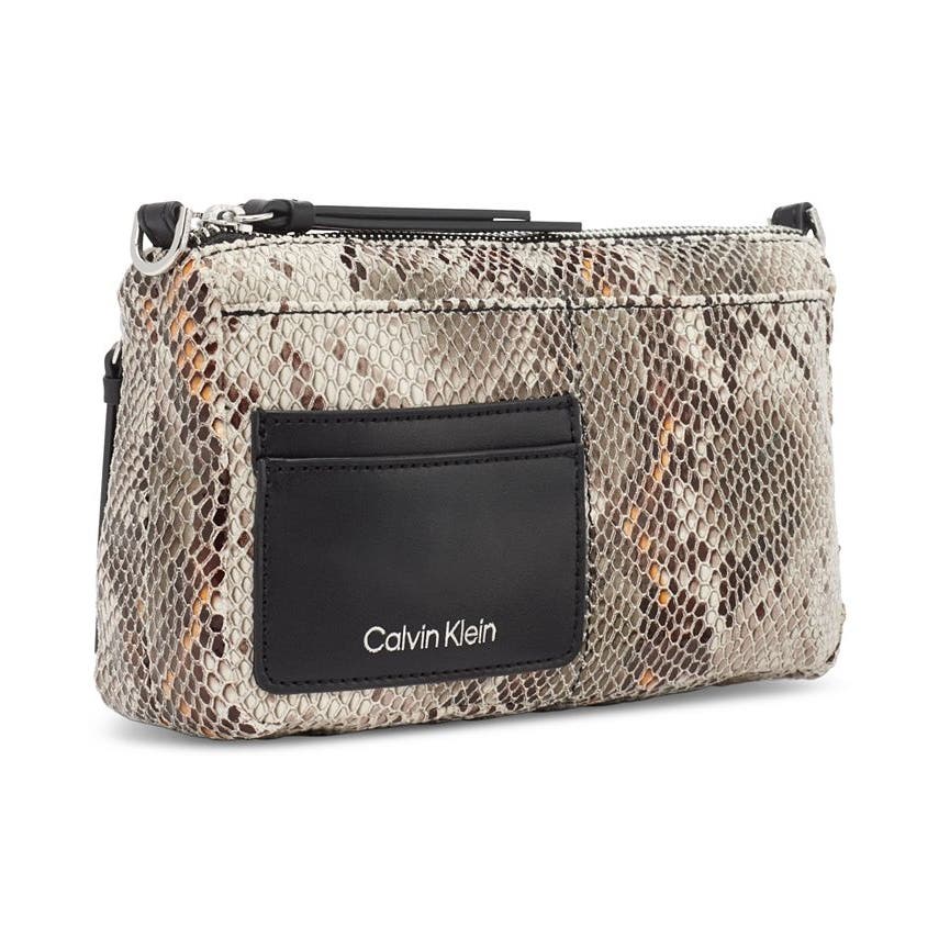 Calvin Klein "Jana" Novelty Convertible Crossbody & Belt Bag in Black & Ivory