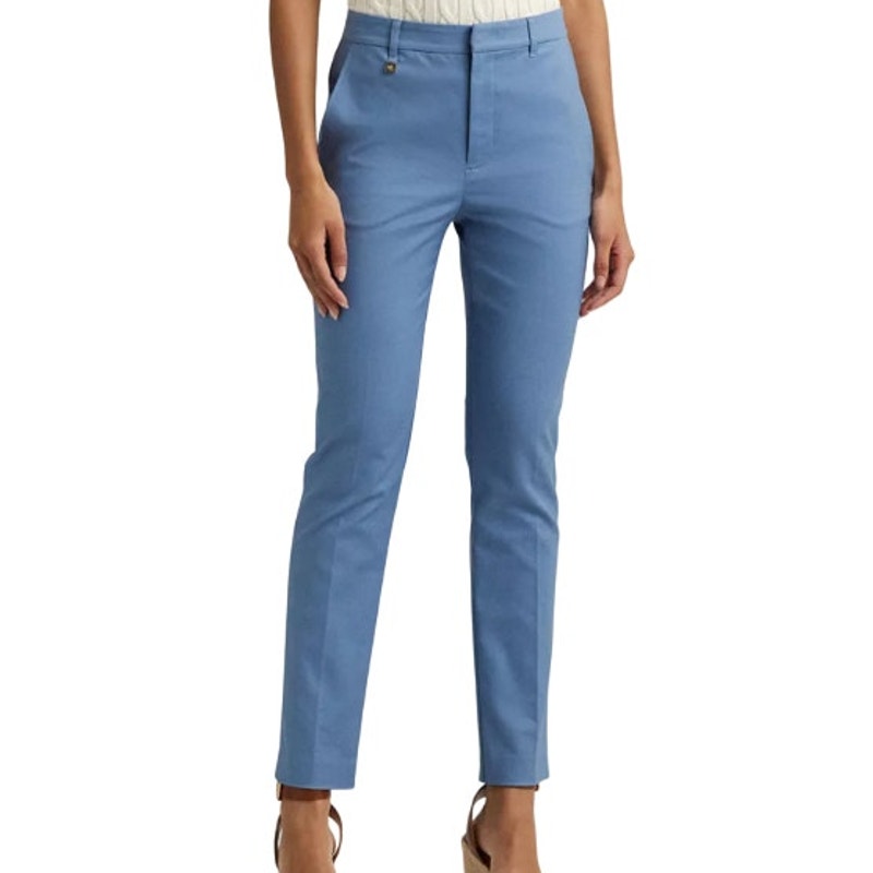 Lauren Ralph Lauren Women's Skinny Pants in Pale Azure Blue, Size 6