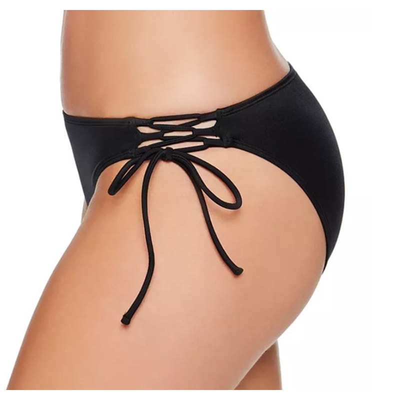Salt + Cove Juniors Lace Up Hipster Bikini Bottoms in Black