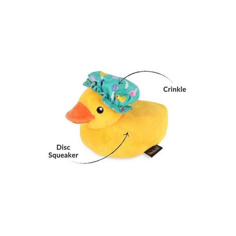 P.L.A.Y. Rub-a-Dub Tub Plush Dog Toy Blue White/Yellow Duck Plush, 2 Pack