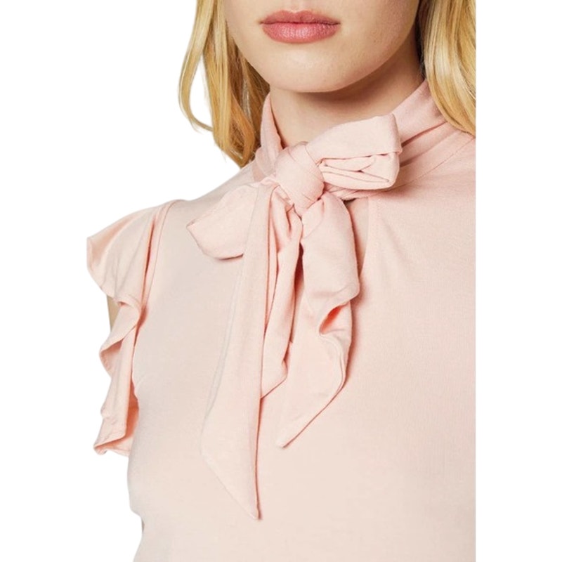 Lauren Ralph Lauren Women's Ruffle-Sleeve Tie-Neck Top in Pale Pink