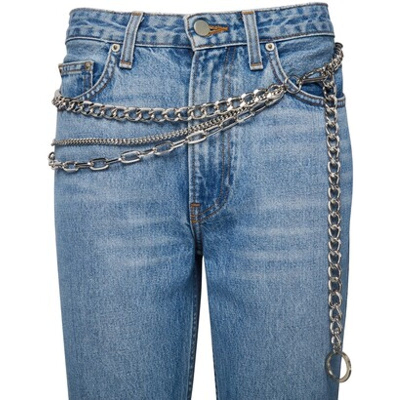 Steve Madden Ladies Silver Triple Chain Layered Fashion Belt