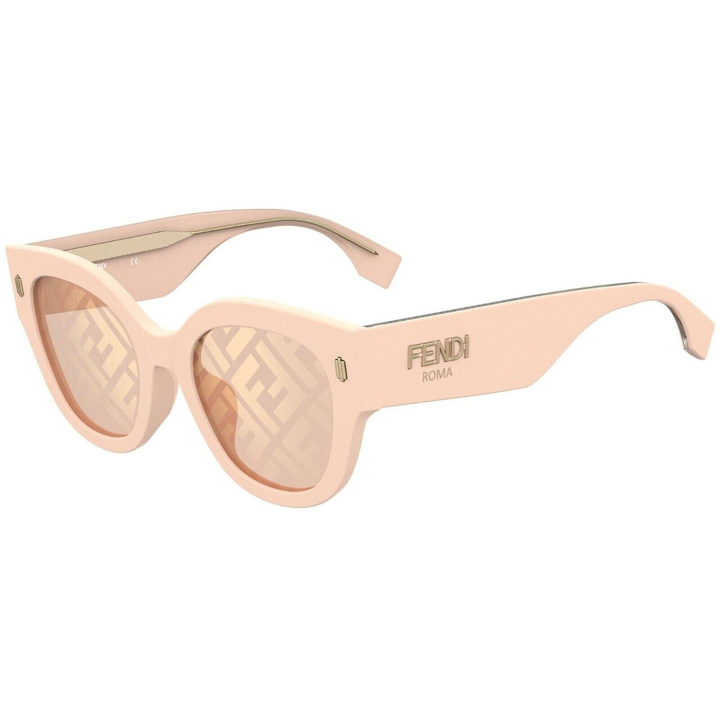 Fendi Baby Pink Cat Eye Sunglasses w/ Gold Details