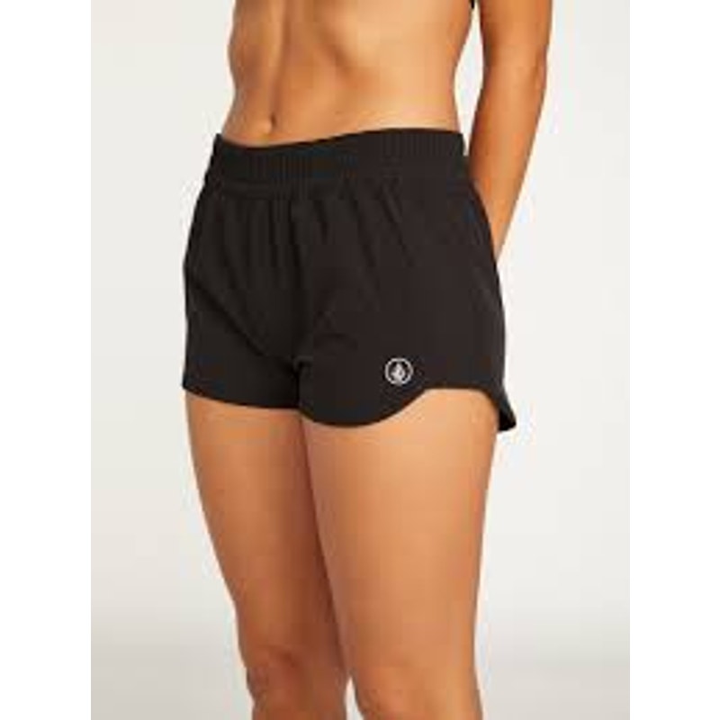 VOLCOM Juniors Simply Solid Swim Shorts in Black