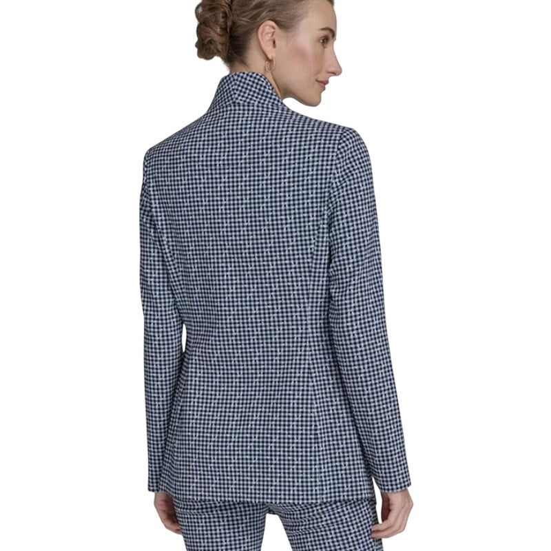 Tommy Hilfiger Women's Gingham-Print Snap-Front Jacket in French Blue Multi