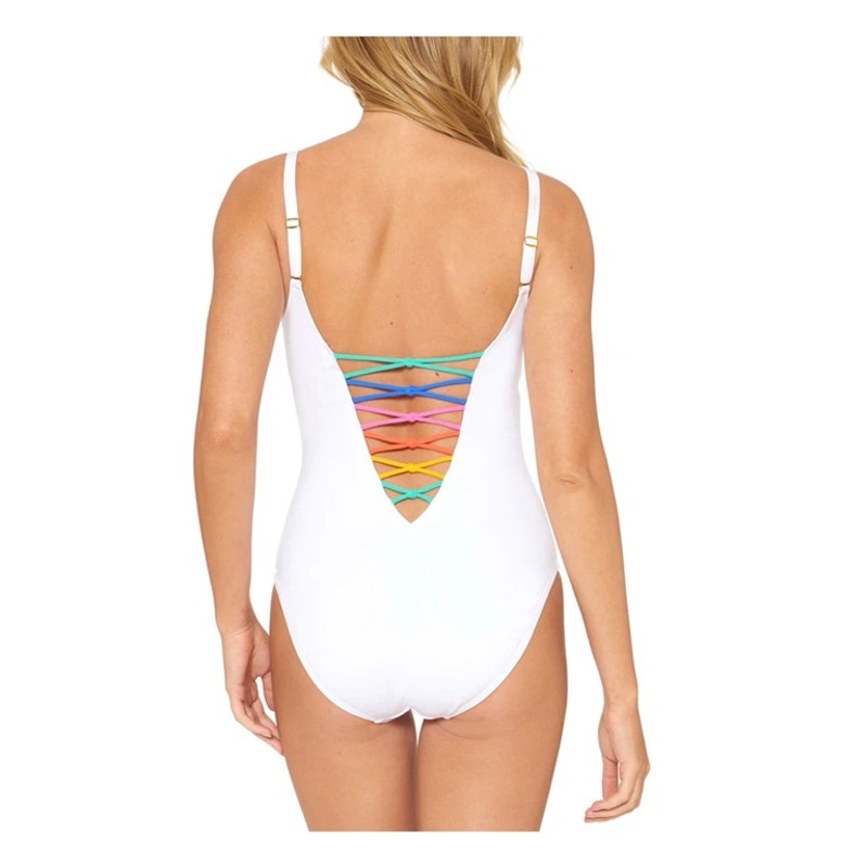 Bleu by Rod Beattie Women's Core-Lace-Down Mio One-Piece Swimsuit