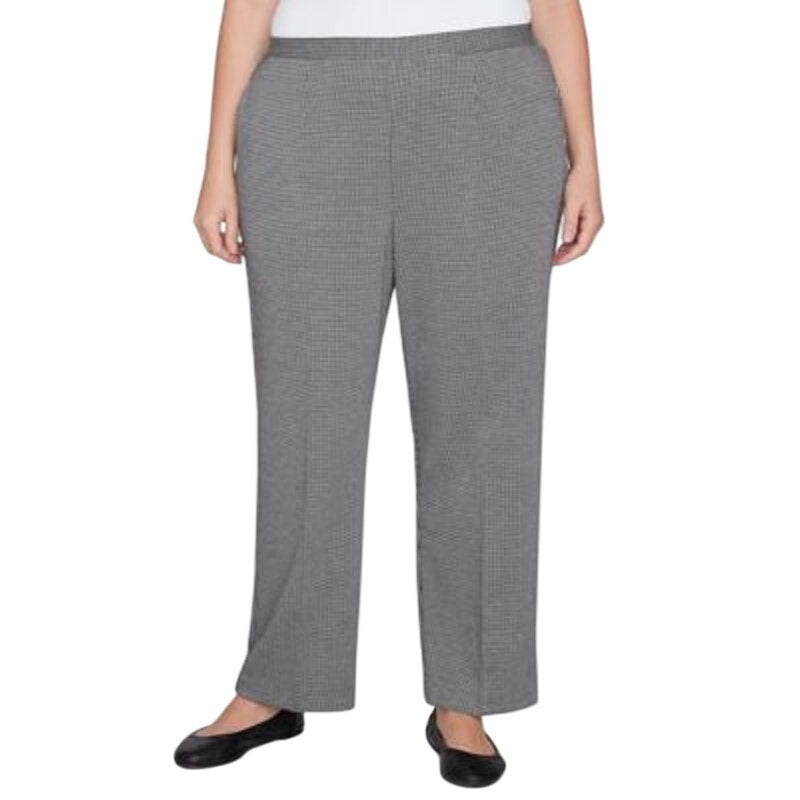 Alfred Dunner Women's Plus Size Runway Pants in Black & White Houndstooth