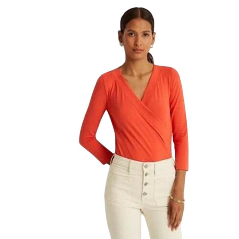 Lauren Ralph Lauren Women's Port Orange "Hyannis" Surplice Wrap-Front Blouse