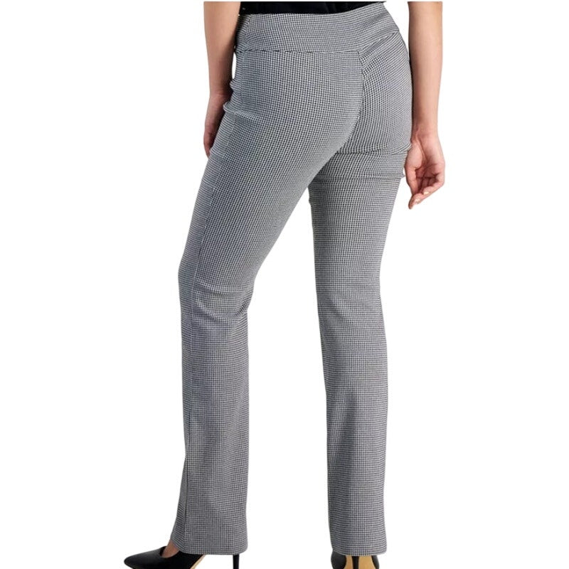 INC International Concepts Petite Houndstooth Bootcut Pants Herringbone Jacquard