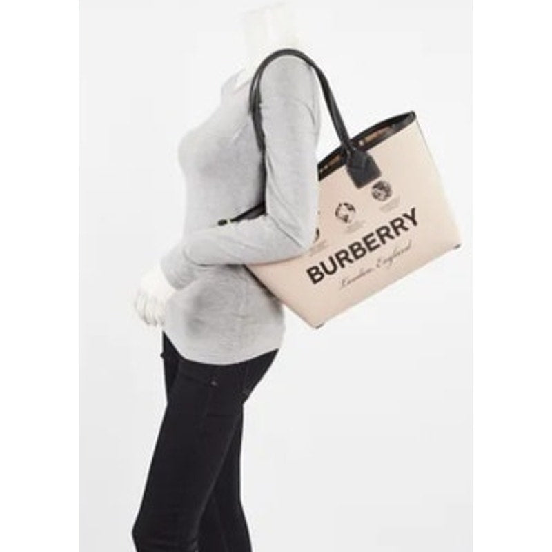 Burberry Ladies Beige Medium Heritage Dual Handle Tote