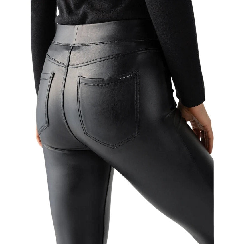 Sanctuary Women's Runway Semi High Rise Legging in Slick Black