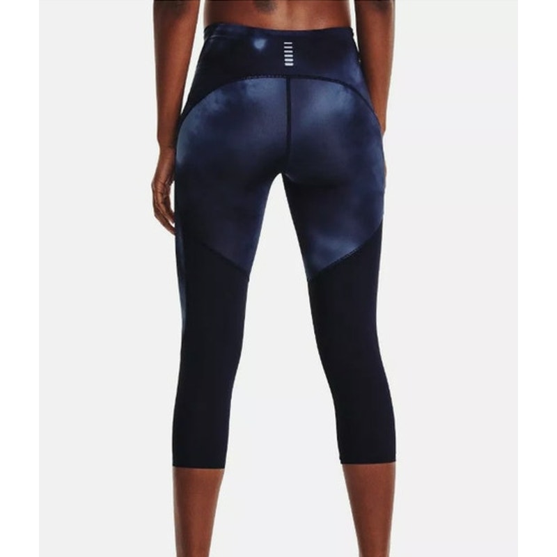 Under Armour Navy Blue Tie Dye Print Cropped Leggings, Drawstring