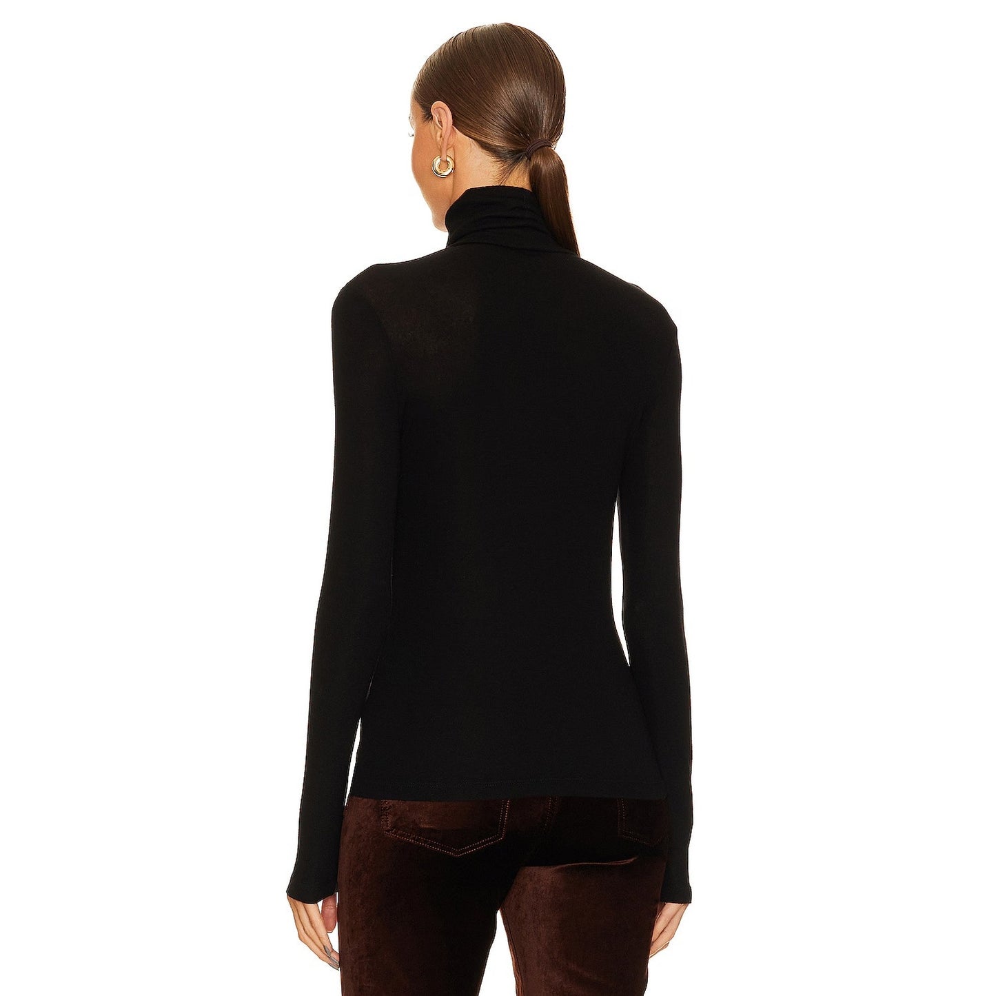 AG Jeans Women's "Chels" Slim Turtleneck in Black, Size XL