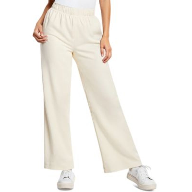Three Dots Women's Bao High-Rise Wide-Leg Pants in Sugar Swizzle White
