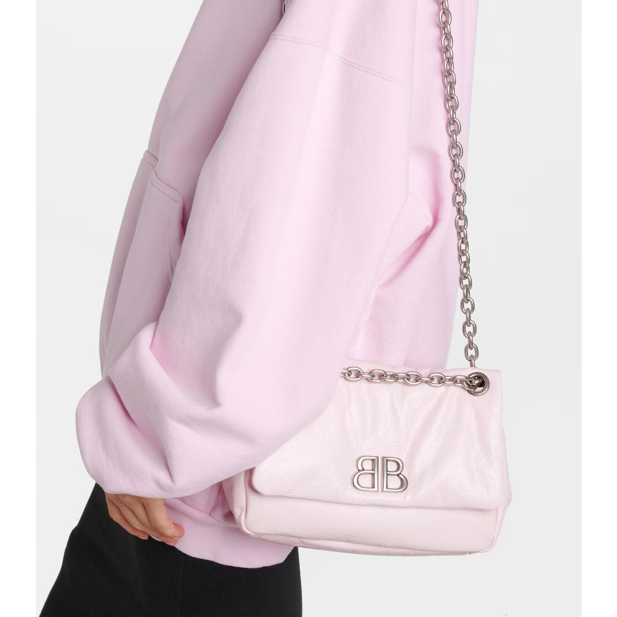 Balenciaga Monaco Mini Shoulder Bag In Rose Pink