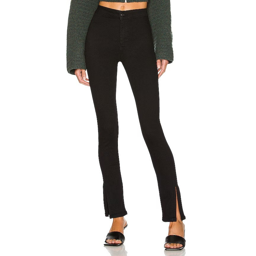 Free People x We The Free Riley Slit Skinny Jeans in Abyss Black