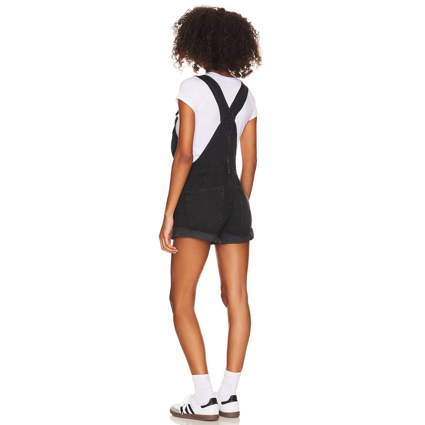 Free People Women's "Ziggy" Shortall Overalls in Mineral Black