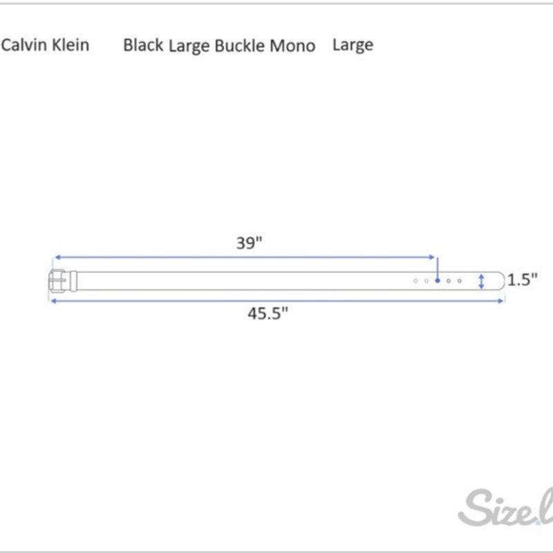 Calvin Klein Ladies Black & Gray Leather Monogram Belt
