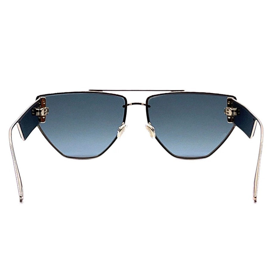 Dior Geometric "Clan 2" Sunglasses w/ Gold Frames & Dark Lenses