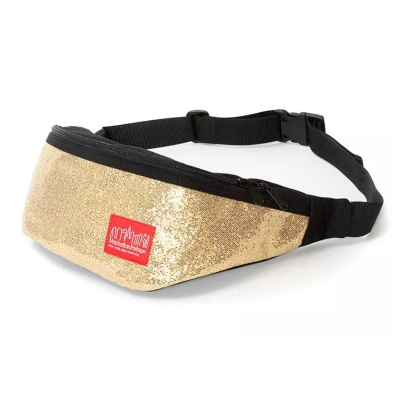 Manhattan Portage Unisex "Brooklyn Bridge" Gold Glitter Fanny Pack Crossbody Bag