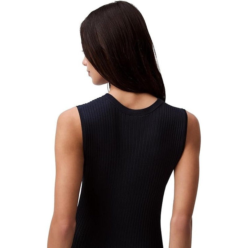 Calvin Klein Women's Sleeveless Ribbed Maxi Dress in Carbon Navy Blue