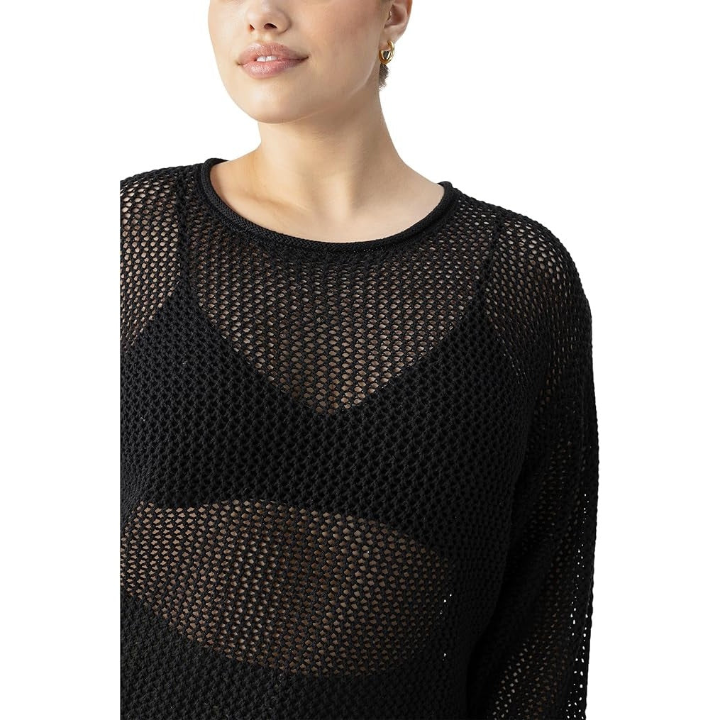 Sanctuary Women's Open Knit Sweater in Black