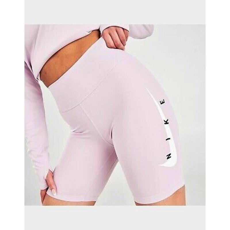 NIKE Lilac Purple Biker Shorts w/ Swoosh Decal, High Waisted