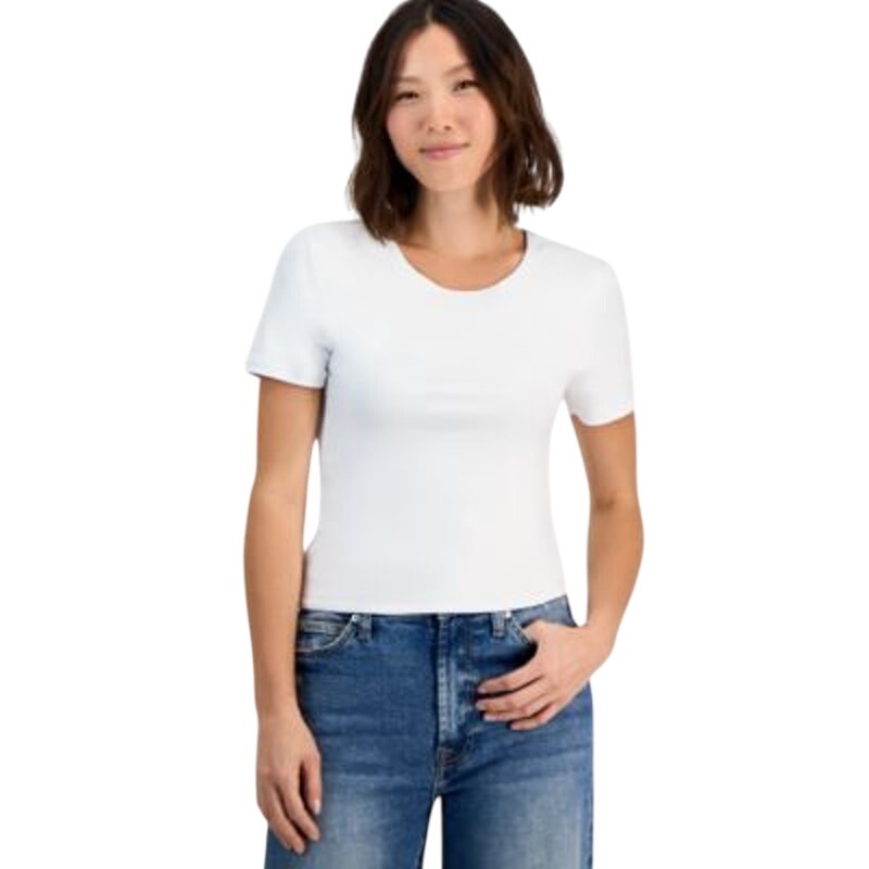 And Now This Women's Short-Sleeve Crewneck Top in White