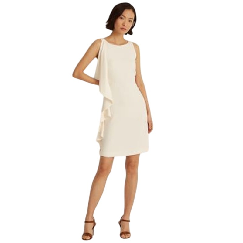 Lauren Ralph Lauren Ladies Cream Ruffle Cocktail Dress, Size 4