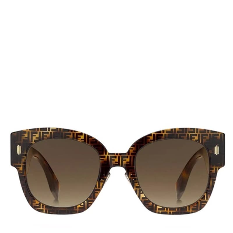 Fendi Brown & Black Havana Sunglasses w/ Gold Details, “FF0458/G/S”
