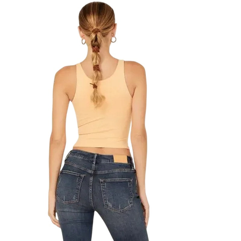 Free People Women's Clean Lines Sleeveless Cami in Sunburst Orange, Size M/L