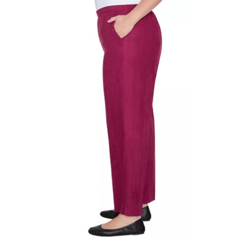 Alfred Dunner Women's Mulberry Street Pull-On Pants in Deep Wine Red
