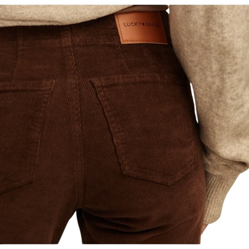 Lucky Brand Women's "Stevie" High-Rise Corduroy Jeans in Walnut Brown