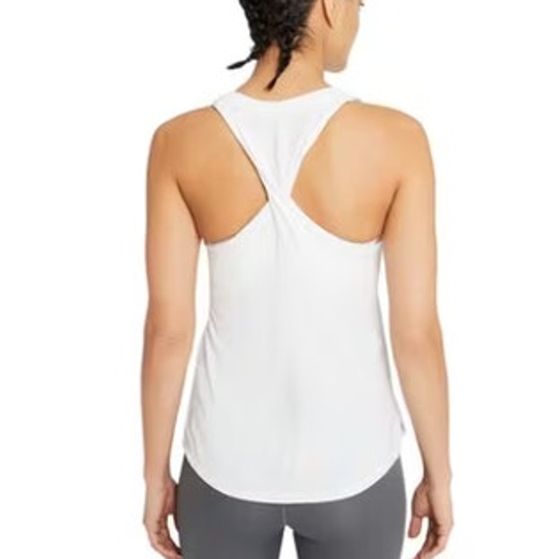 NIKE Semi-Sheer White Racerback Tank Top w/ Twist Back Detail