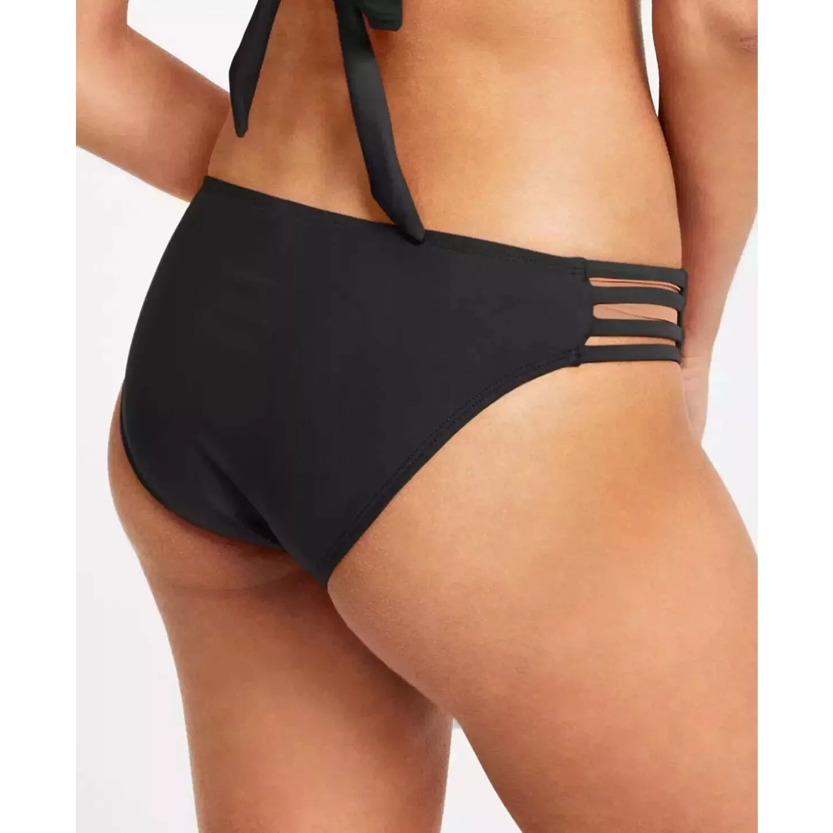 Salt + Cove Juniors' Strappy-Side Hipster Bikini Bottoms In Black