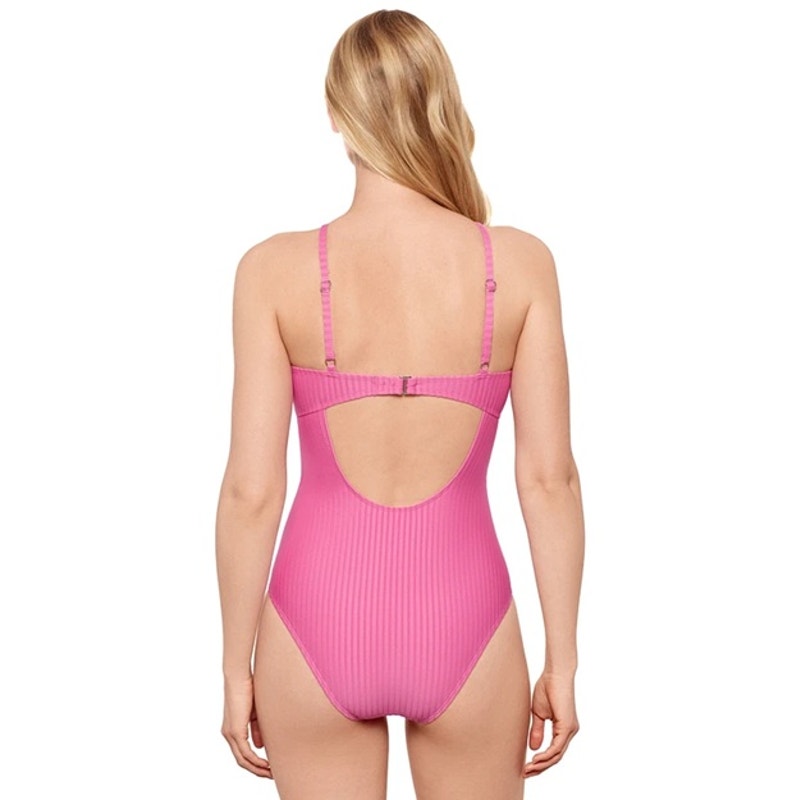 Salt + Cove Juniors' Adjustable-Cinch Ribbed One-Piece Swimsuit In Pink