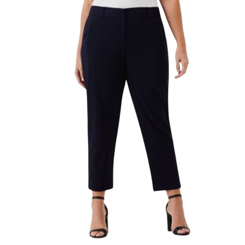 Rafaella Women's Plus Size Straight Leg Pants in Graphite Black