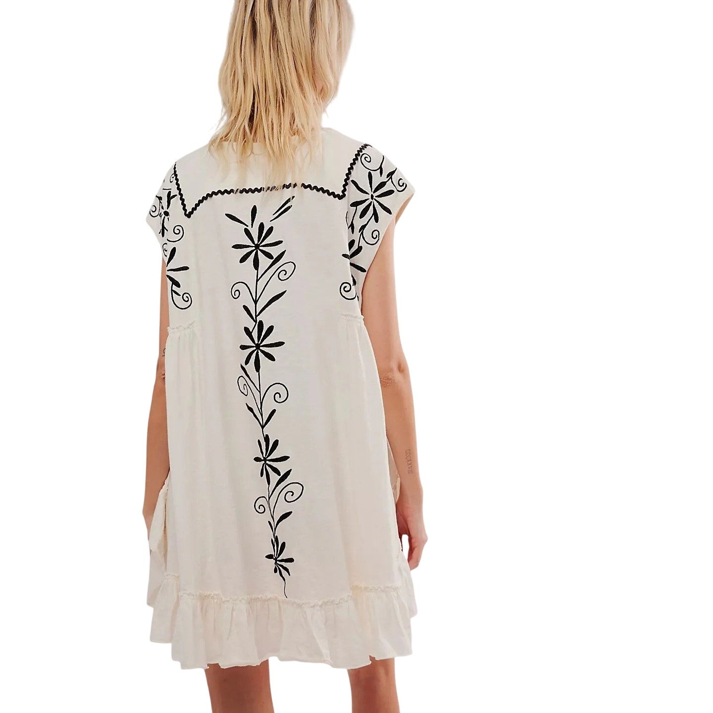 Free People Oaxaca Tee Tunic Top in Ivory Combo