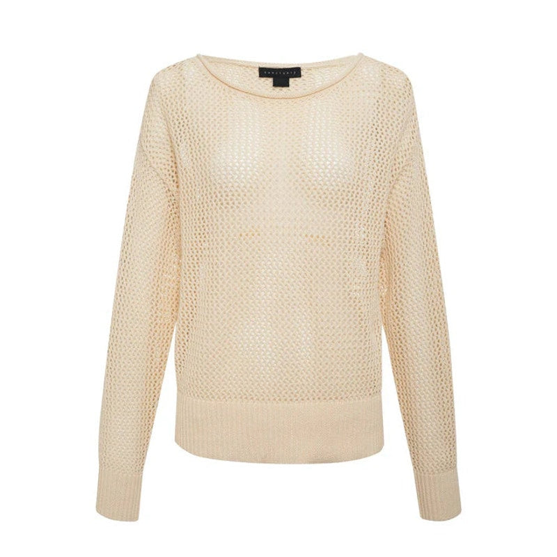 Sanctuary Women's Open Knit Sweater in Birch Tan