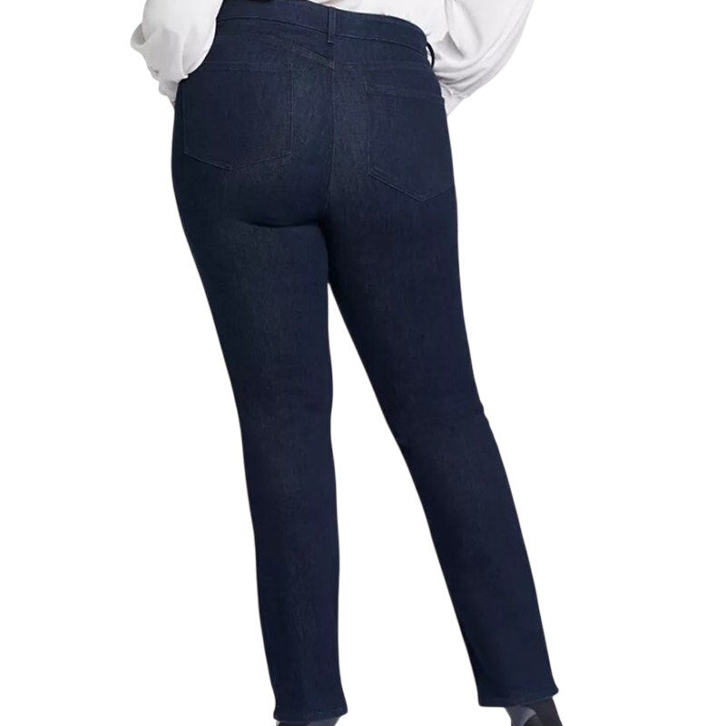 NYDJ Women's Plus Size "Marilyn" Straight Leg Jeans in Dark Rinse