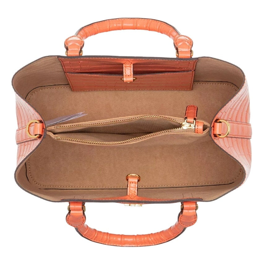 Lauren Ralph Lauren Embossed Leather Medium Marcy Portside Coral