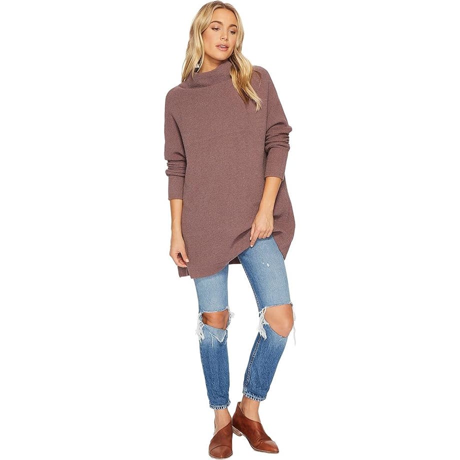 Free People  Ottoman Slouchy Tunic Sweater Nutmeg