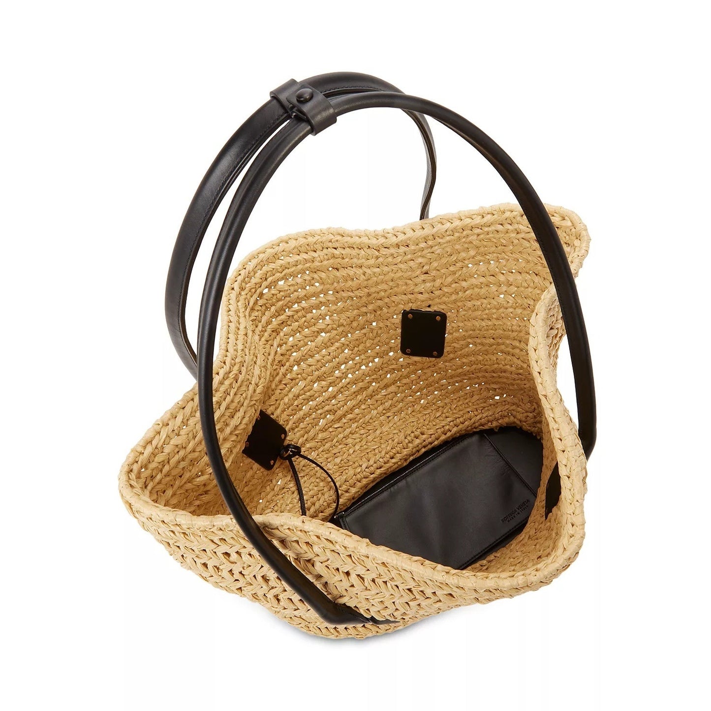Bottega Veneta Arco Raffia Tote With Leather Pouch