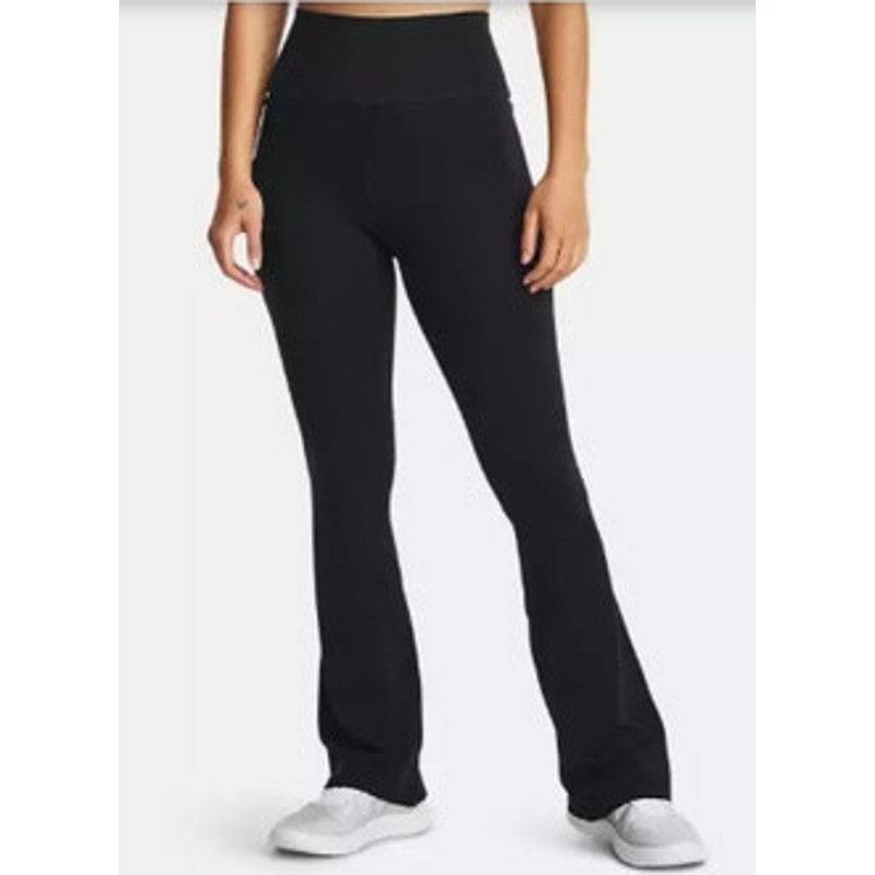 Under Armour Solid Black Straight Leg Yoga Pants, High Waisted