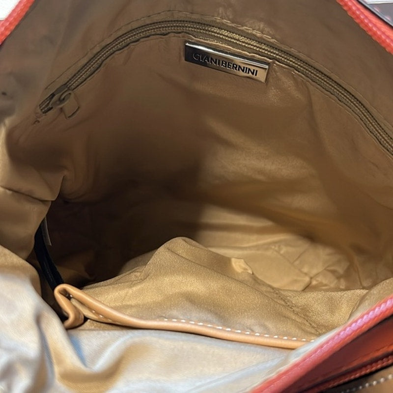 GIANI BERNINI Saffiano North South Crossbody in Orange Tan