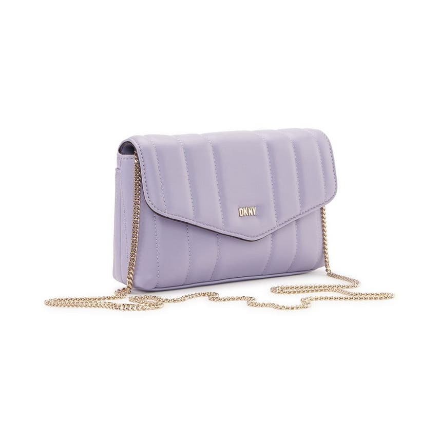 DKNY Lexington Quilted Crossbody Chain Clutch In Lavender