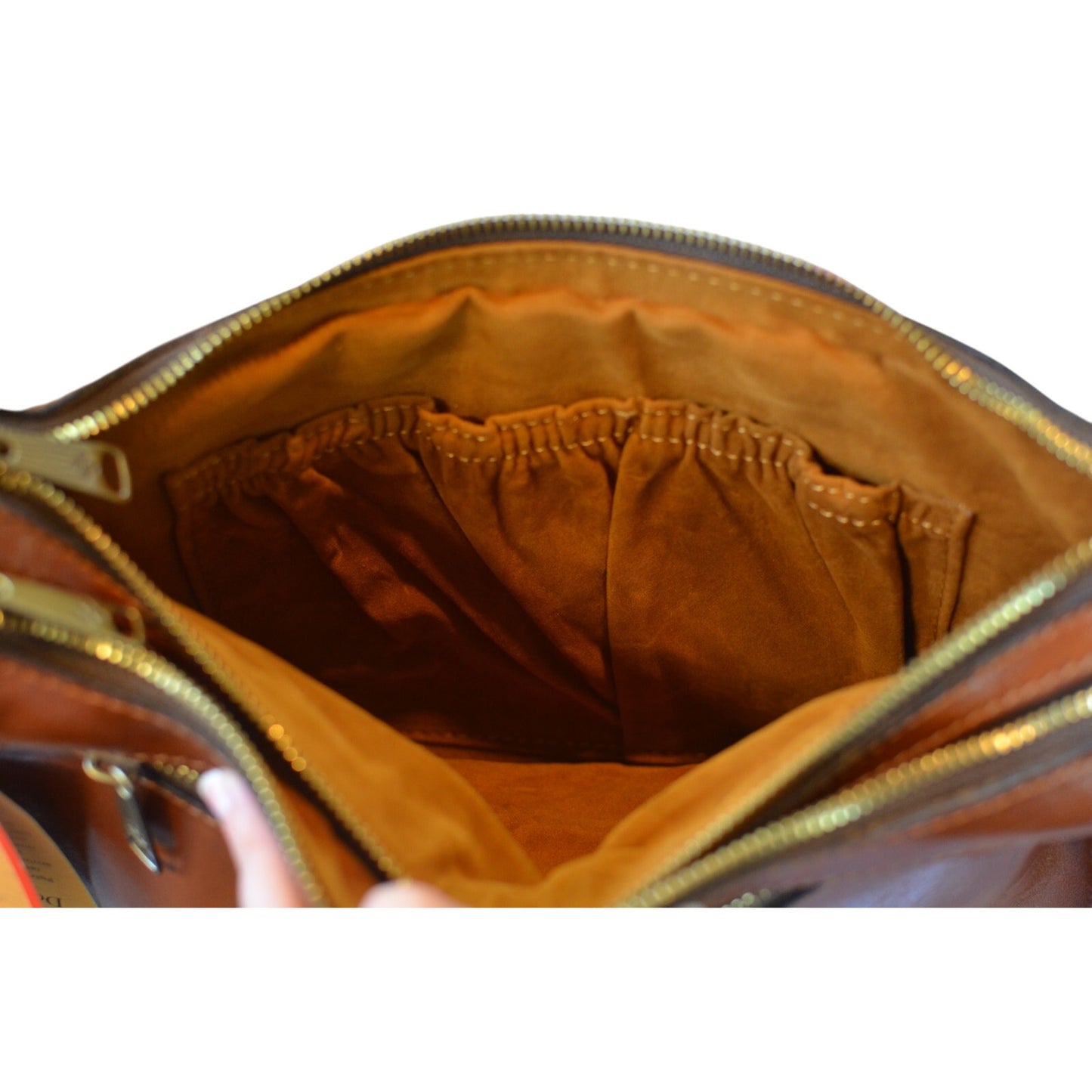 Patricia Nash "Camila" Leather Crossbody in Cognac Brown