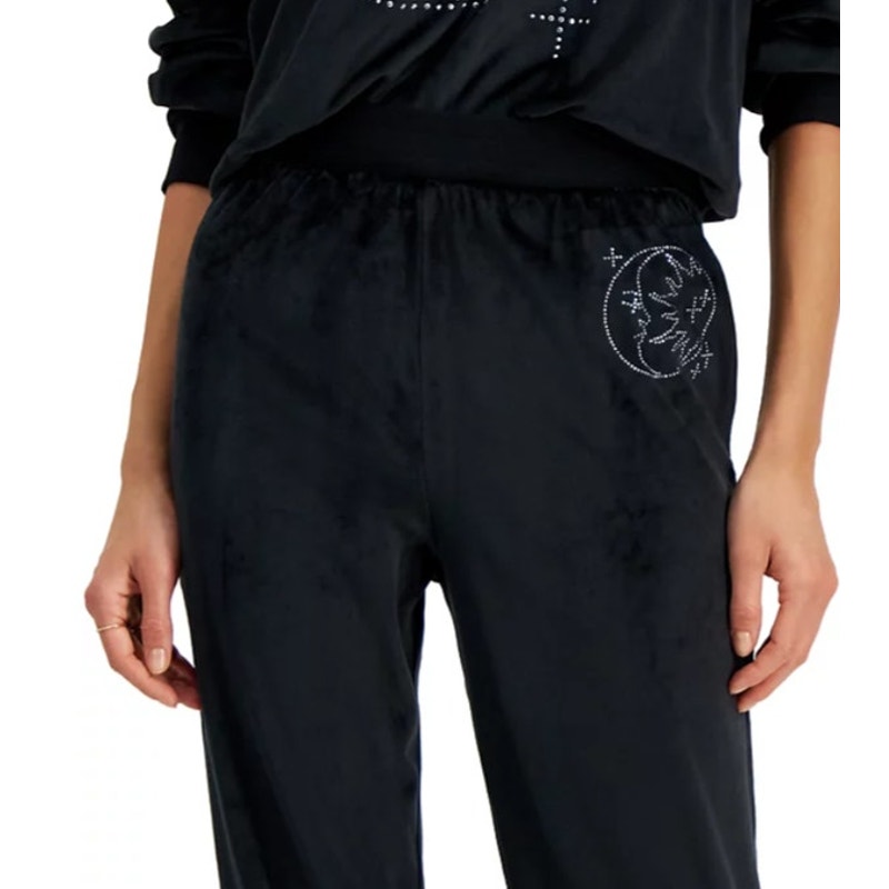 Grayson Threads: The Label Juniors High Rise Velour Joggers in Black